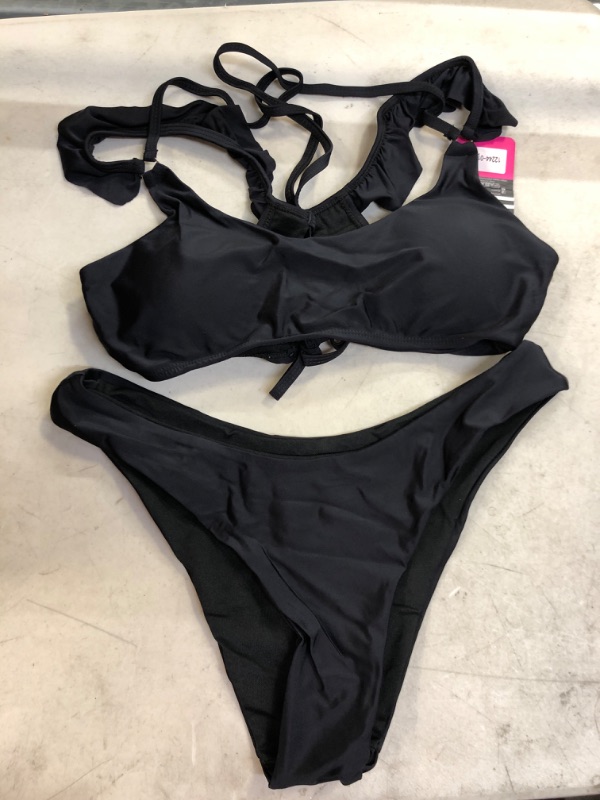 Photo 1 of 2 PIECE BLACK SWIMSUIT SIZE M