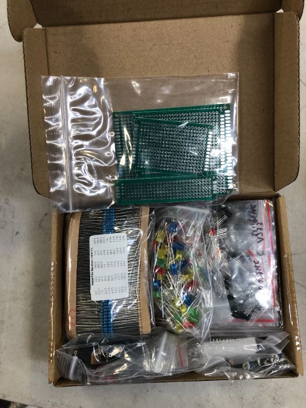 Photo 2 of Aobao 1900pcs Mega Electronic Component Kit Assortment, Capacitors, Resistors, LED, Transistors, Diodes, 1n270 Germanium, DC Jacks, opamp, PCB, Speaker
