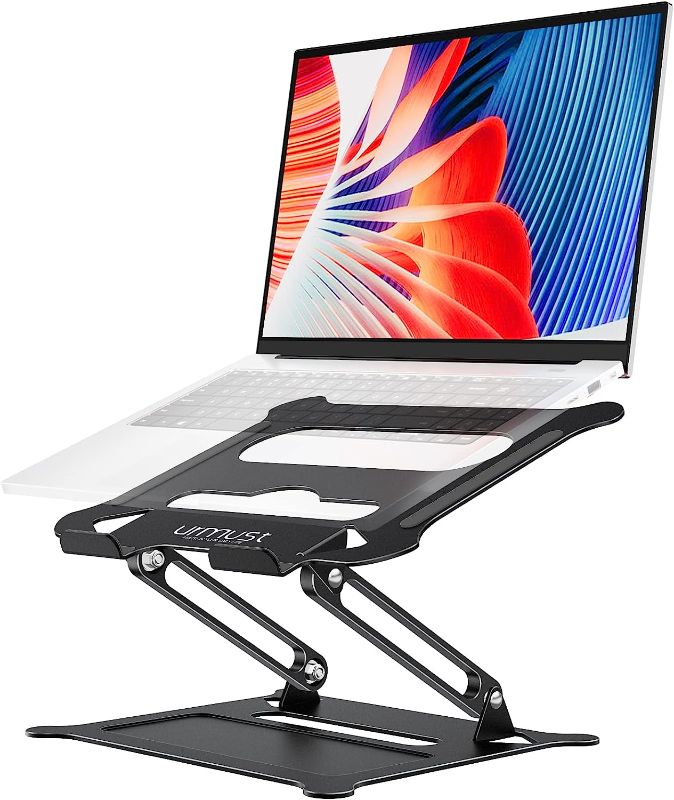 Photo 1 of Urmust Adjustable Laptop Stand for Desk Computer Stand for Laptop Riser Holder Stand Compatible with MacBook Air Pro All Laptops 10-15.6"(Black)
