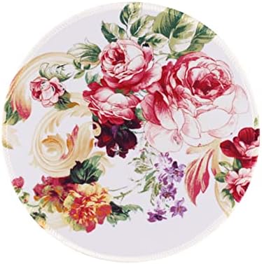 Photo 1 of LF LOIAAFEL Mouse pad, Round Mouse pad with Stitched Edges. Flowers Mouse pad.Round Mouse pad.Nonslip Waterproof Rubber Sole, Suitable for Office, Study and Game. 8.7*8.7*0.12 inches Flower Print