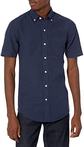 Photo 1 of Amazon Essentials Men's Slim-Fit Short-Sleeve Pocket Oxford Shirt