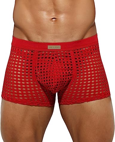 Photo 1 of Arjen Kroos Men's Sexy Underwear Breathable Mesh Boxer Briefs Trunks
