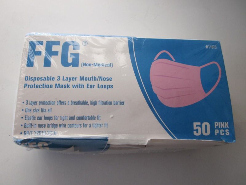 Photo 1 of 6 PACK FFG 50 Pcs Disposable 3 Layer Protection Adult Face Mask Pink
