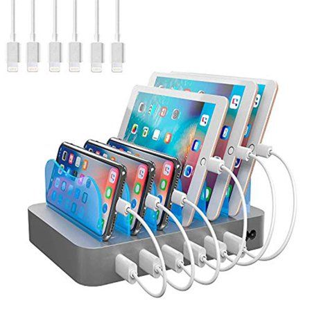 Photo 1 of Hercules Tuff Charging Station for Multiple Devices, with 6 USB Fast Ports and 6 Short Mixed USB Cables Included for Cell Phones, Smart Phones, Tablet
