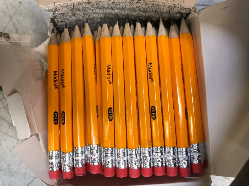Photo 2 of Madisi Golf Pencils with Eraser, 2 HB Half Pencils, 3.5" Mini Pencils, Pre-Sharpened, 96 Count
