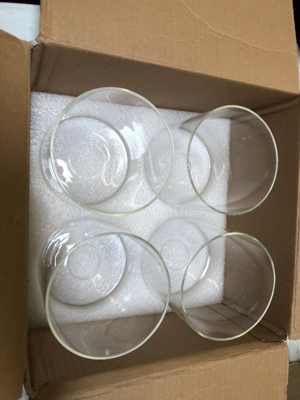 Photo 3 of 4 Pack Clear Glass Shade Light Fixture Replacement, 5.5inch High, 4.7inch Diameter, 1.65inch Fitter, High Transmittance Cylinder Glass Lamp Shade Cover for Pendant Lights Table lamp Chandeliers Big Shades