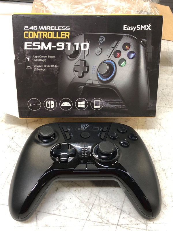 Photo 1 of EasySMX Wireless Gaming Controller for Windows PC/Steam/Steam Deck/PS3/Android TV BOX, Dual Vibration Plug and Play Gamepad Joystick with 4 Customized Buttons, Battery Up to 14 Hours, Work for Nintendo Switch black