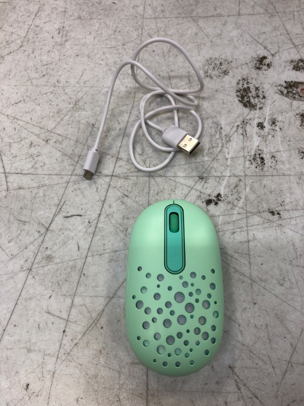 Photo 2 of LED Wireless Mouse, Color Changing Mouse with Honeycomb Shell, Rechargeable Slim Cordless Mice, Silent Click and USB Receiver for Laptop Computer Chromebook, Green