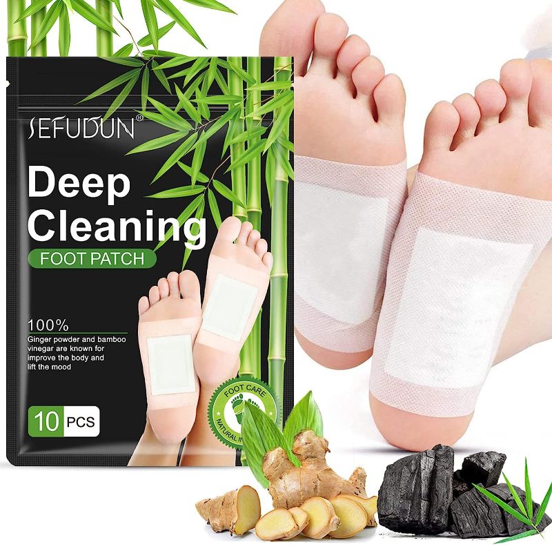 Photo 1 of 10PCS Deep Cleansing Foot Pads, for Relieve Stress, Improve Sleep and Relaxation, Natural Bamboo Vinegar Premium Ingredients Combination for Foot and Body Care
