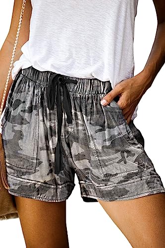 Photo 1 of CILKOO Womens Comfy Drawstring Casual Elastic Waist Pocketed Shorts Pants