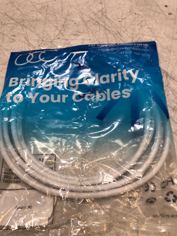 Photo 2 of Coaxial Cable (10 ft) Triple Shielded - RG6 Coax TV Cable Cord Wire in-Wall Rated - Digital Audio Video with Male F Gold Plated Connectors -10 feet 10 feet White 1