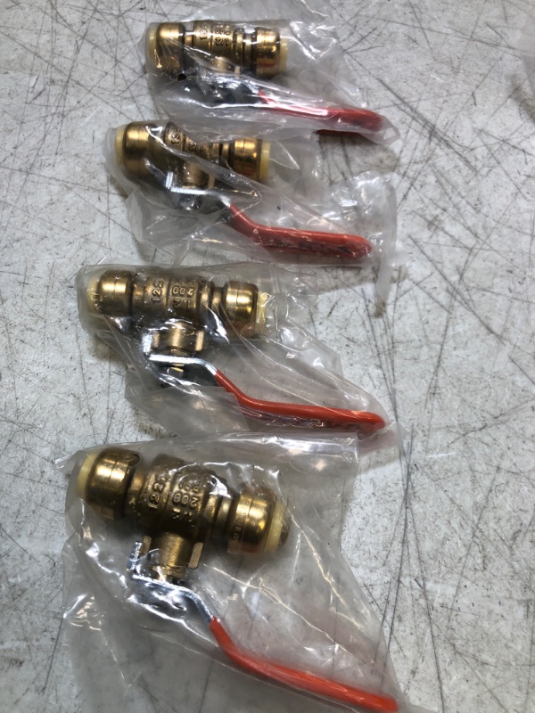 Photo 1 of (Pack of 4) AB 1/2 Inch PEX Brass Push-Fit Ball Valve, Water Shut Off Valve 