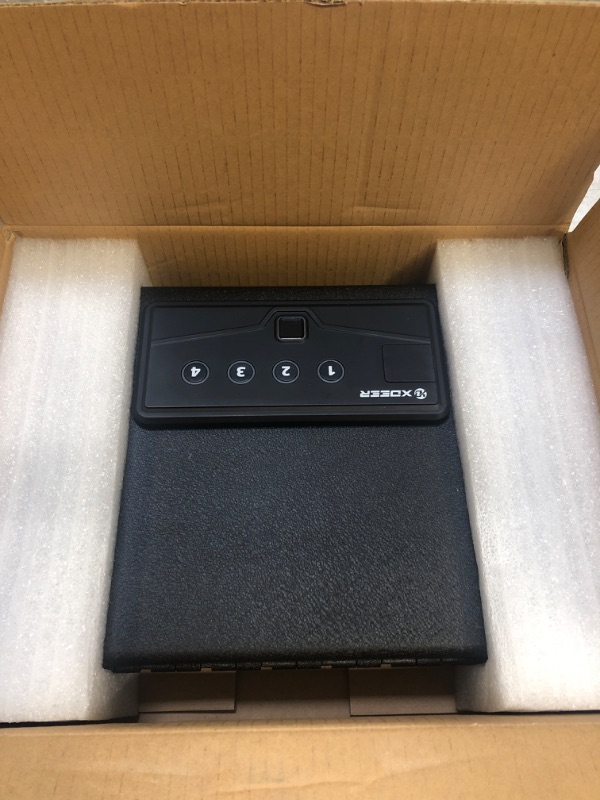 Photo 1 of XDeer Gun Safe, Quick-Access Handgun Firearm Safety Box with Upgraded Keypad & Key for Home Bedside Nightstand Car