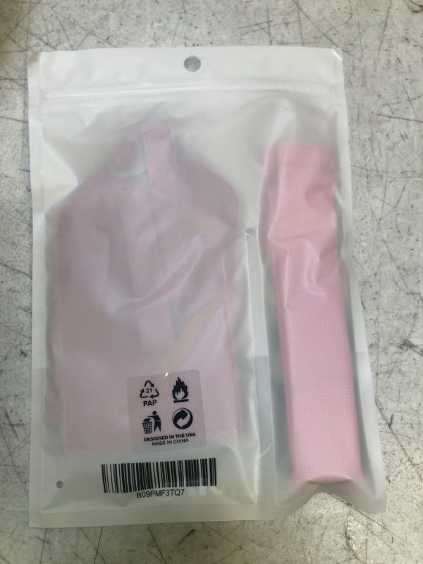 Photo 1 of BLOSSOM LIVING 2 Luggage Tags for Suitcases & 1 Adjustable Travel Bag Strap Set - Unique Luggage Identifiers with Privacy Protection Cover - Pink