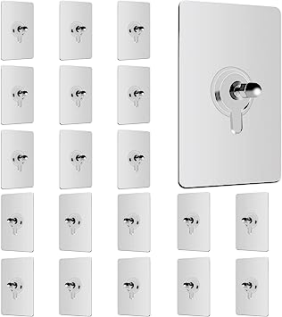 Photo 1 of 20 Pcs -- FancyOS 20Pcs Adhesive Wall Mount Screw Hooks, No-Trace Sticker Screw Hanging Nails for Bathroom Kitchen
