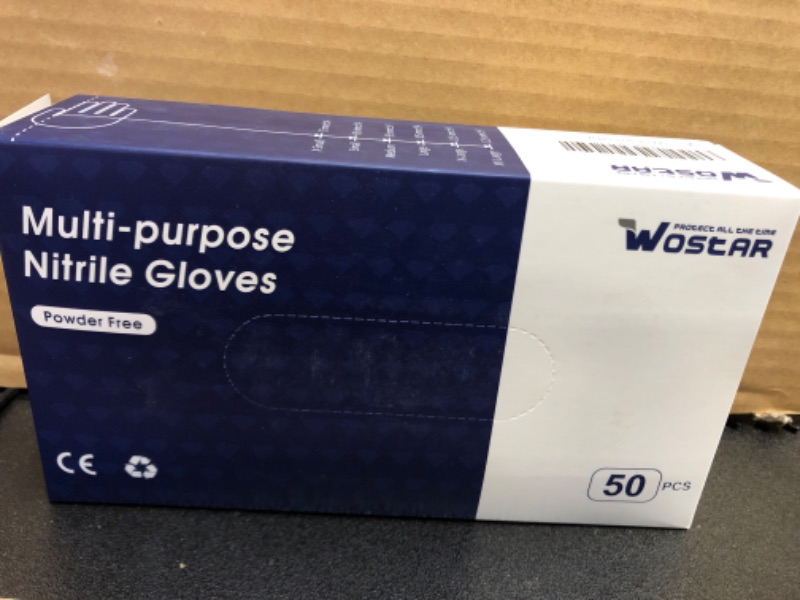 Photo 4 of 100pcs---size  M&Large----Wostar Industrial Black Nitrile Gloves 8 Mil Latex Powder Free Diamond Textured Heavy Duty Black 