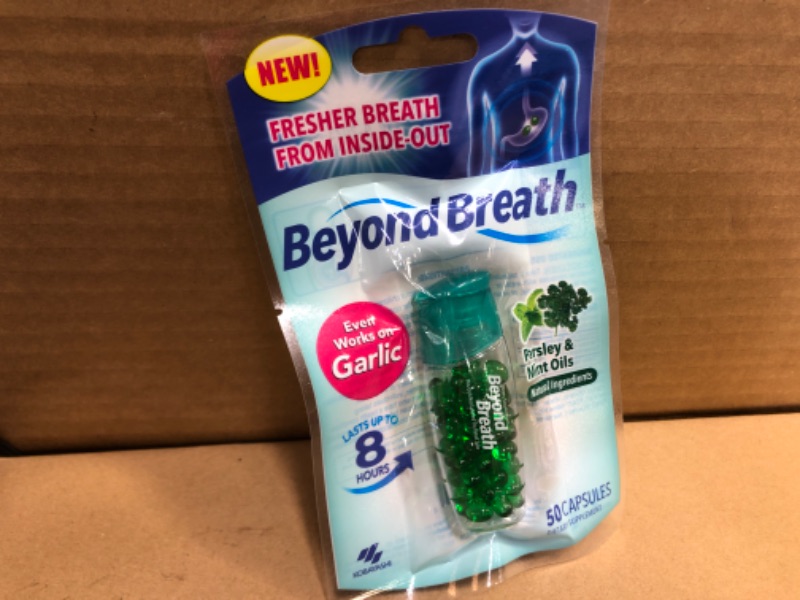 Photo 2 of Beyond Breath – Breath Freshening Capsules For Fresher Breath From The Inside Out –Works On Garlic And Odors From Other Food - Lasts Up To 8 Hours - 50 Capsules