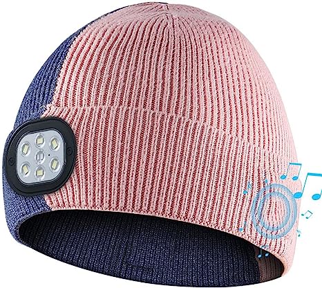 Photo 1 of AiParty Bluetooth Beanie Hat with Light, Unisex USB Rechargeable Winter Knitted Cap with Headphones and MIC for Teens Kids
