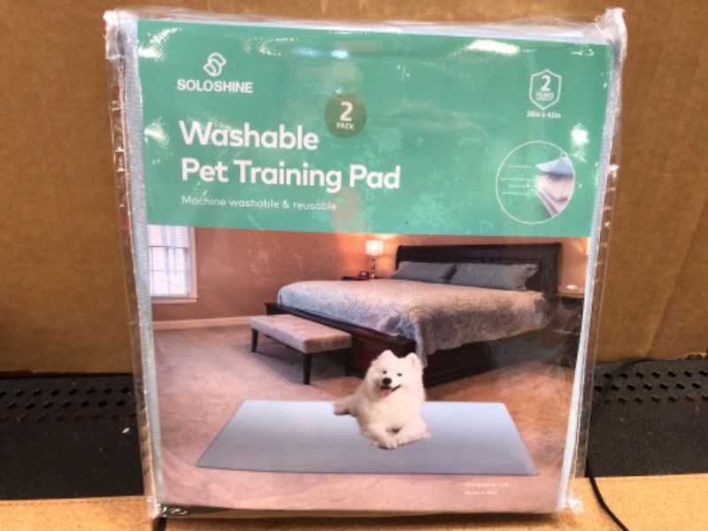 Photo 2 of 2pcs---SOLOSHINE Reusable Pet Training Pads, Incontinence Bed Pads, 36X41 Inch (2 Packs) Washable Pee Pads with Fast Liquid Absorbing, Perfect for Dogs, Cats, Bunny & Senior
