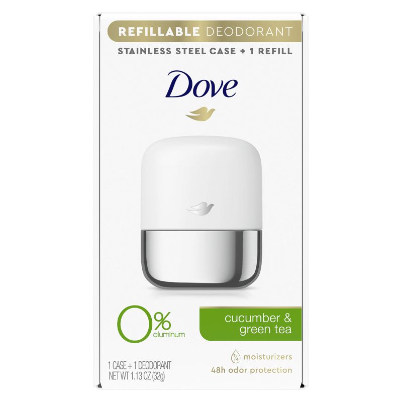 Photo 1 of (NEW DAMAGE BOX)---Dove Refillable Deodorant Starter Kit 0% Aluminum Cucumber & Green Tea Aluminum Free Deodorant 1.13 oz Cucumber Green Tea 1.13 Ounce (Pack of 1)