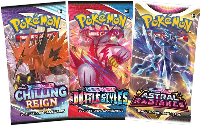 Photo 1 of ------Random Sealed-----Pokemon Trading Card Game | Random Sealed 3 Booster Pack Lot | 100% Trusted Authentic Product from The Pokemon Brand | 30 Cards Total | Random Odds for Rare, Holo, V, VMAX & VSTAR Cards
