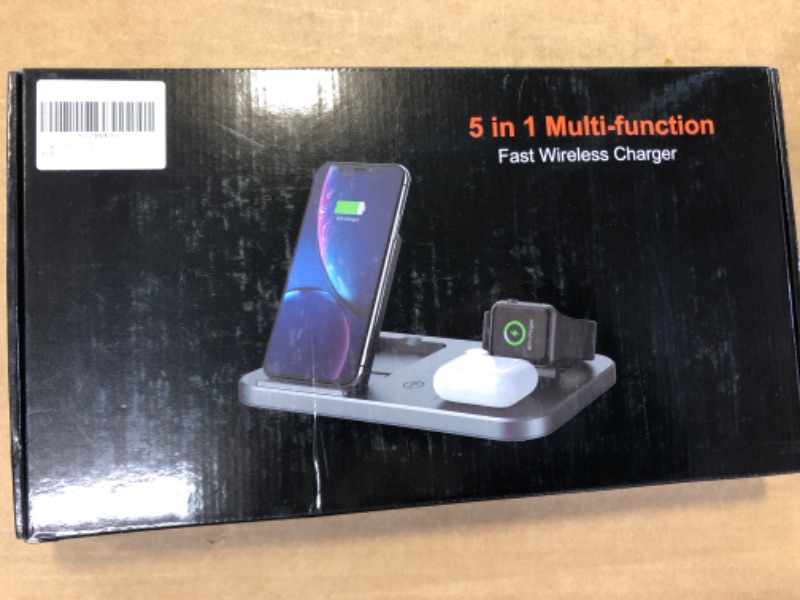 Photo 2 of Wireless Charger, Foldable Charging Station Compatible with iPhone 13/13 Pro/13 Pro Max/12 Mini/11 Pro Max/8 Plus, Apple Watch Series 7/6/5/4/3/2/1, AirPods Pro