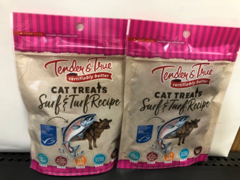 Photo 2 of 2pcs Tender & True Surf & Turf Recipe Cat Treats, 3.75 oz, Brown (85001)