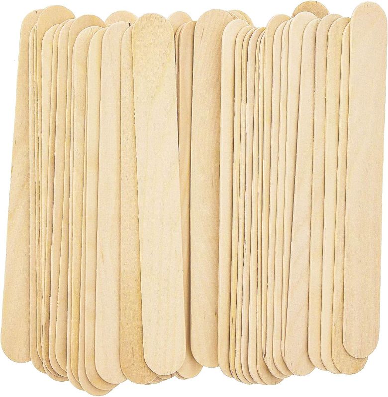 Photo 1 of 300 Pieces Jumbo Craft Sticks, Premium Natural Wood for Building, Mixing, and Creating Craft Projects, Size 6 x 3/4

