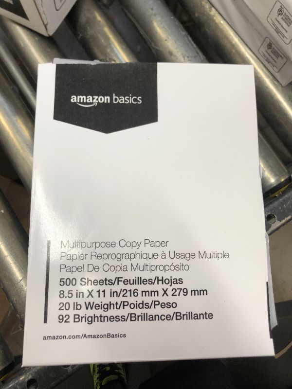 Photo 2 of Amazon Basics Multipurpose Copy Printer Paper, 8.5 x 11 Inch 20Lb Paper - 1 Ream (500 Sheets), 92 GE Bright White 1 Ream | 500 Sheets Multipurpose (8.5x11) Paper