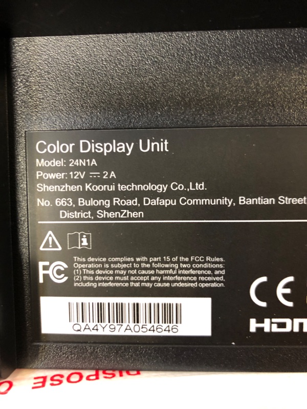 Photo 1 of KOORUI 24 Inch Computer Monitor Full HD 1920 x 1080p VA Display 75Hz 3000:1 Contrast Ratio with HDMI, VGA, Frameless, 75 x 75 mm VESA Mountable, Ergonomic Tilt, Black