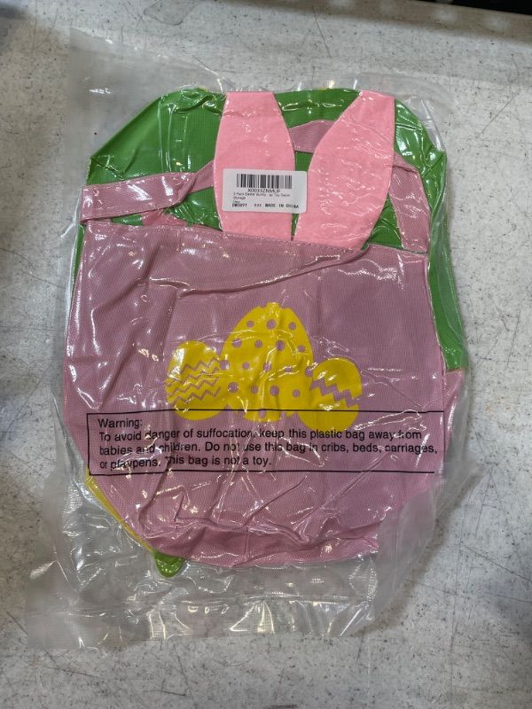 Photo 2 of 3 Pack Easter Bunny Basket Bags Empty Easter Baskets for Kids Easter Bunny Bags Bunny Ear Easter Totes Easter Buckets for Baby Shower Easter Holiday Toy Decor Storage