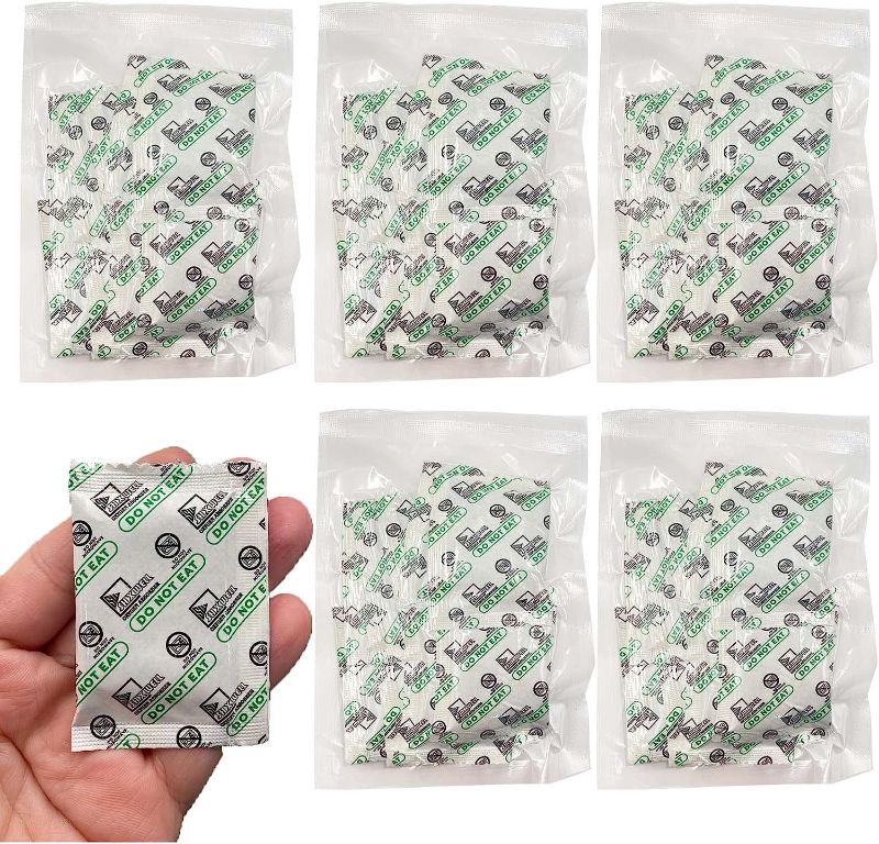 Photo 1 of 400cc Oxygen Absorbers for Food Storage, 50 PCS O2 Absorbers Food Grade for Mylar Bags, Mason Jars, Vacuum Bags, Flour, Wheat, Oats and Freeze Dried Foods Long Term Storage (400cc, 50Packets)