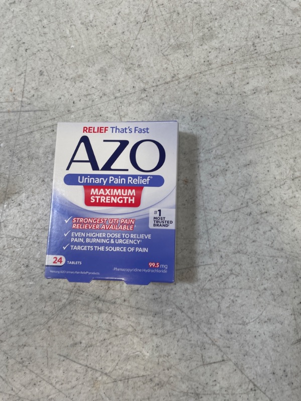 Photo 2 of AZO Urinary Pain Relief Maximum Strength | Fast relief of UTI Pain, Burning & Urgency | Targets Source of Pain | #1 Most Trusted Brand | 24 Tablets AZO Max Strength 24CT