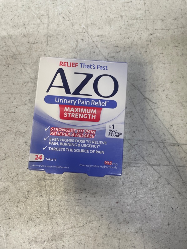 Photo 2 of AZO Urinary Pain Relief Maximum Strength | Fast relief of UTI Pain, Burning & Urgency | Targets Source of Pain | #1 Most Trusted Brand | 24 Tablets AZO Max Strength 24CT