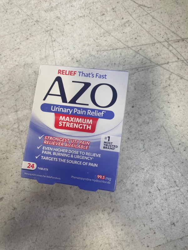 Photo 2 of AZO Urinary Pain Relief Maximum Strength | Fast relief of UTI Pain, Burning & Urgency | Targets Source of Pain | #1 Most Trusted Brand | 24 Tablets AZO Max Strength 24CT