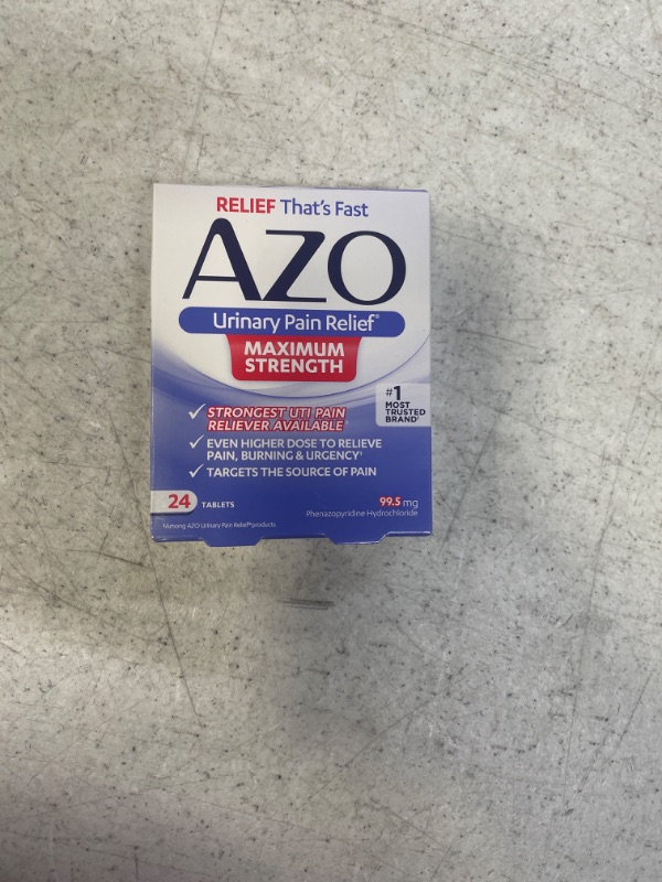 Photo 2 of AZO Urinary Pain Relief Maximum Strength | Fast relief of UTI Pain, Burning & Urgency | Targets Source of Pain | #1 Most Trusted Brand | 24 Tablets AZO Max Strength 24CT