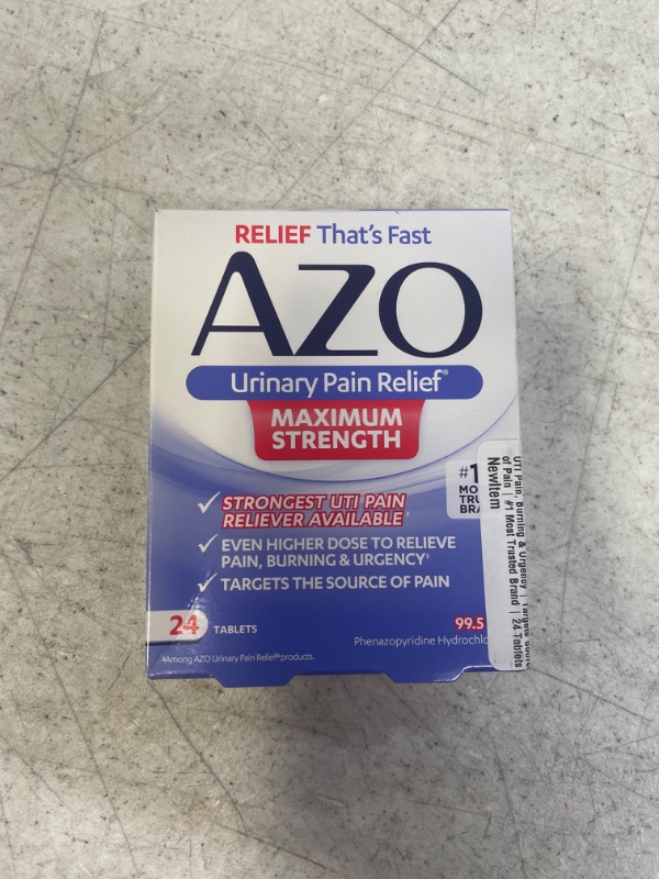 Photo 2 of AZO Urinary Pain Relief Maximum Strength | Fast relief of UTI Pain, Burning & Urgency | Targets Source of Pain | #1 Most Trusted Brand | 24 Tablets AZO Max Strength 24CT