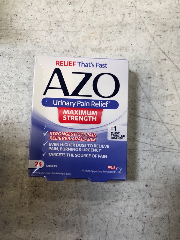 Photo 2 of AZO Urinary Pain Relief Maximum Strength | Fast relief of UTI Pain, Burning & Urgency | Targets Source of Pain | #1 Most Trusted Brand | 24 Tablets AZO Max Strength 24CT