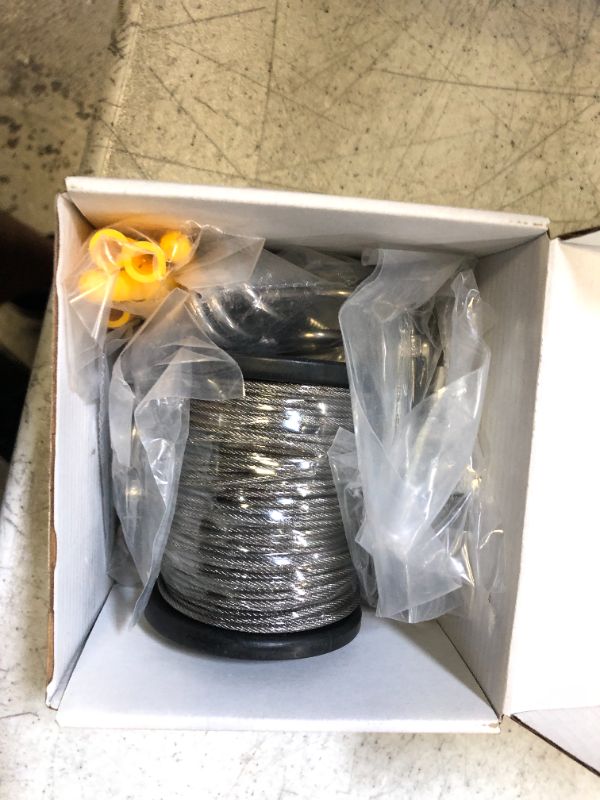 Photo 2 of 1/16 Wire Rope Kit,95PCS Vinyl Coated Aircraft Cable, Outdoor Light Guide Wire, 304 Vinyl Coated Stainless Steel Cable,Wire Cable for Outdoor,Garden,Kitchen,Craft (50M/165FT)
