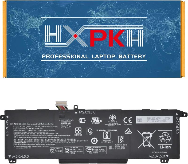 Photo 1 of HXPK SD06XL Laptop Battery for HP Omen 15 2020 15-EK 15-EN 15-EN0000 15-EK0000 15-EK0012TX 15-EN0002AX Series HSTNN-DB9U L84356-2C1 L84357-AC1 L84392-005 LB4392-005 L84392-006 SDO6XL 11.55V 70.91Wh
