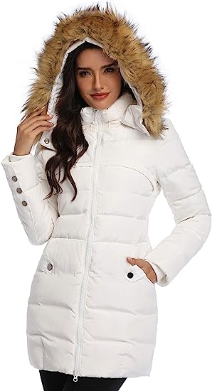 Photo 1 of Epsion Women's Hooded Thickened Long Down Jacket Winter Down Parka Puffer Jacket M
