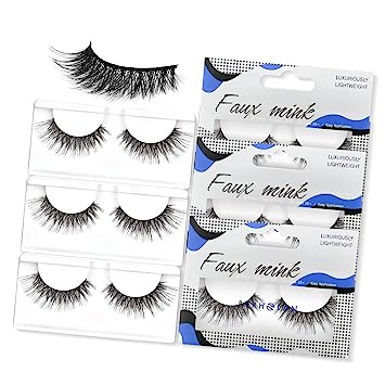 Photo 1 of Lashes Natural Look False Eyelashes - Bepholan Fake Eyelashes 3D Super Fluffy False Lashes Clear Band Wispy Lashes 3-Pack Faux Mink Lashes,XMZ24-3
