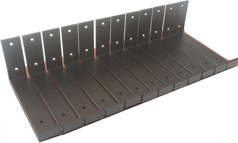 Photo 1 of 12 Pack - 7.25"L x 4"H x 1.5"W 5mm Thick Black Hook Brackets, Hook Iron Shelf Brackets, J Bracket, Metal Shelf Bracket, Industrial Shelf Bracket, Modern Shelf Bracket Shelf Supports with Screws
