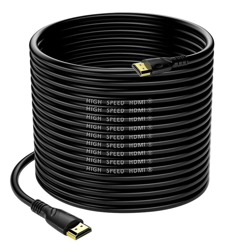 Photo 1 of Jorenca HDMI Cable 75FT 4K (HDMI 2.0,18Gbps) Ultra High Speed Gold Plated Connectors,Ethernet Audio Return,Video 4K,FullHD1080p 3D Compatible with Xbox Playstation Arc PS3 PS4 PS9 PC HDTV - Black
