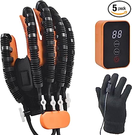 Photo 1 of Rehabilitation Robot Glove for Stroke Patient, Hand Stroke Recovery Equipment with Portable Belt, USB Chargeable Fingers Strength Training Device for Hemiplegia, Adjustable Speed and Strength, Multi Modes Size: Right Hand-M
