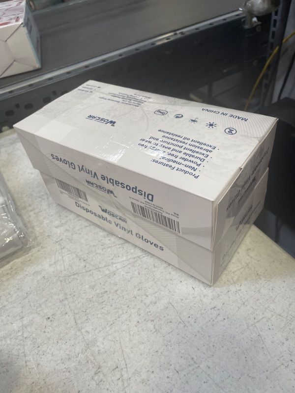 Photo 1 of 2 PACK -------- Vinyl Disposable Sterile Gloves Medium Powder Latex Free 3Mil Disposable Food Grade Vinyl Gloves, 100 Count