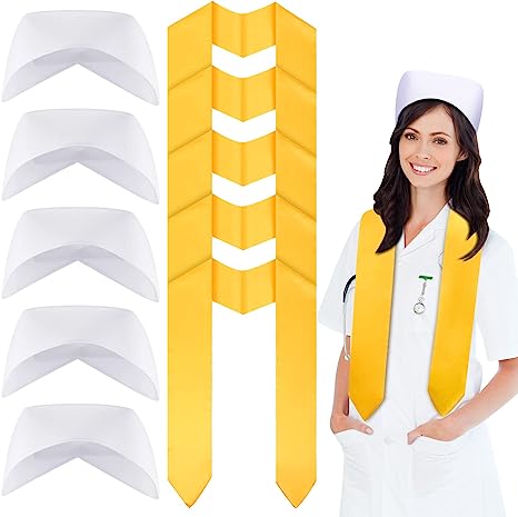 Photo 1 of 10 Pcs Graduation Accessories Include Graduation Stole and Graduation Nurse Hat, Graduation Sash Nurse Cap Gift for Pinning Ceremony Nursing School Graduation Academic Commencements Party