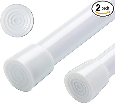 Photo 1 of 2PCS Spring Tension Curtain Rods 28-43 Inches Adjustable, Small Short Expandable Spring Loaded Curtain Tension Rods, For Window, Bathroom, Cupboard,Kitchen(no drilling,no screws,white)