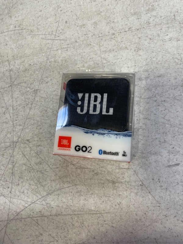 Photo 2 of JBL GO2 - Waterproof Ultra-Portable Bluetooth Speaker - Black & Go 3: Portable Speaker with Bluetooth, Builtin Battery, Waterproof and Dustproof Feature Blue JBLGO3BLUAM Black Speaker + Portable Speaker