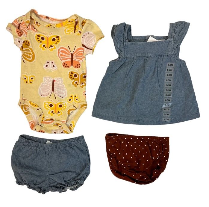 Photo 1 of Carter's Baby Girl's 4-Piece Mix & Match Tops and Diaper Cover Sets
Size: 0-3M